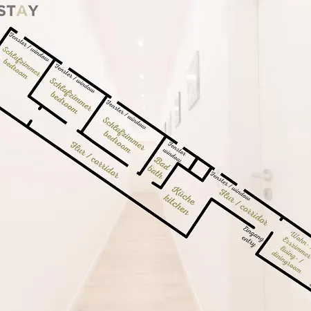 Apartment Peter - Premium I 95qm I 3 Schlafzimmer I Grosses Bad I Kueche I Wohnzimmer I Tv Fulda
